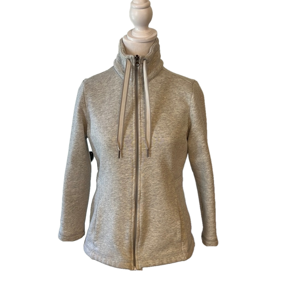 T by Talbots womens zip up grey sweatshirt size Sp